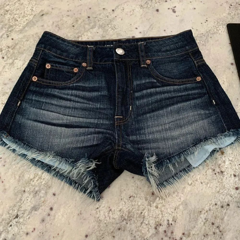 AEO Hi-Rise Festival Dark Whiskered Shorts 00 EUC
